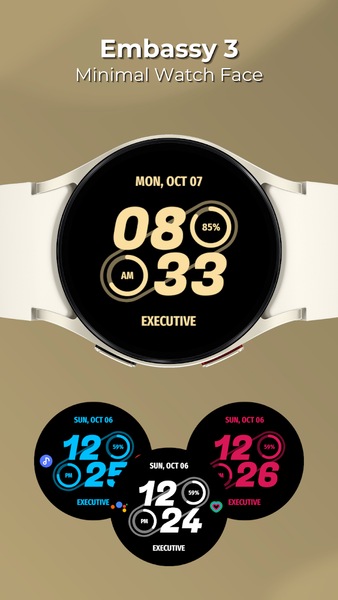 Embassy ۳: Minimal Watch Face - عکس برنامه موبایلی اندروید