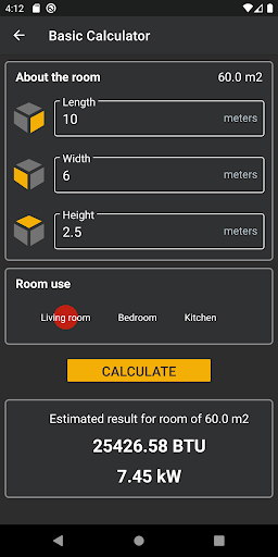 BTU Calculator Lite - AC - Image screenshot of android app