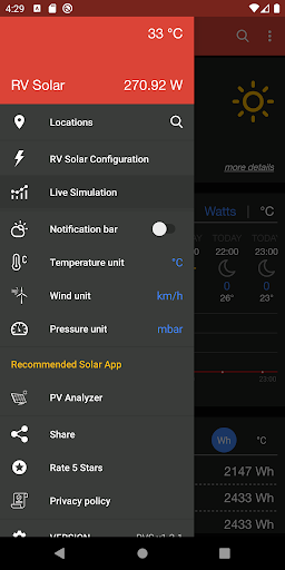 RV Solar Forecast Lite - mini - عکس برنامه موبایلی اندروید