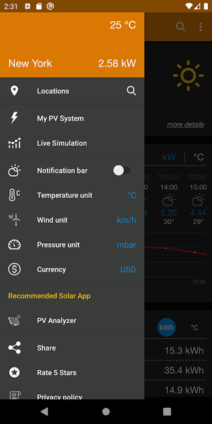 PV Forecast: Solar Power & Gen - Image screenshot of android app