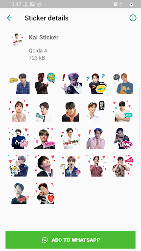 EXO WAStickerApps KPOP Idol for Whatsapp - Image screenshot of android app
