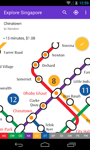 Explore Singapore MRT map - عکس برنامه موبایلی اندروید