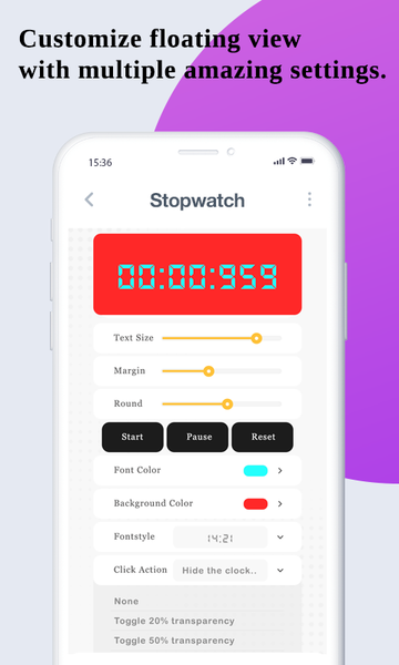 Floating Clock On Screen - عکس برنامه موبایلی اندروید