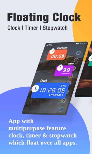 Floating Clock On Screen - Image screenshot of android app