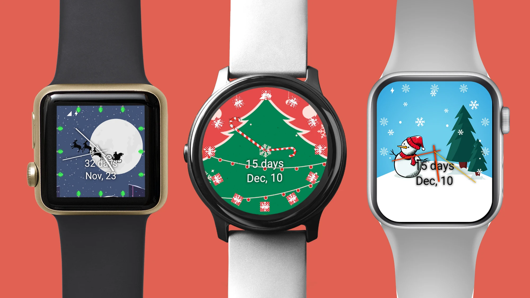 Christmas watch face - Wear OS - Image screenshot of android app