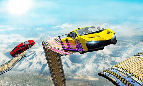 Futuristic Mega Impossible Tracks Car Racing Plane Stunts