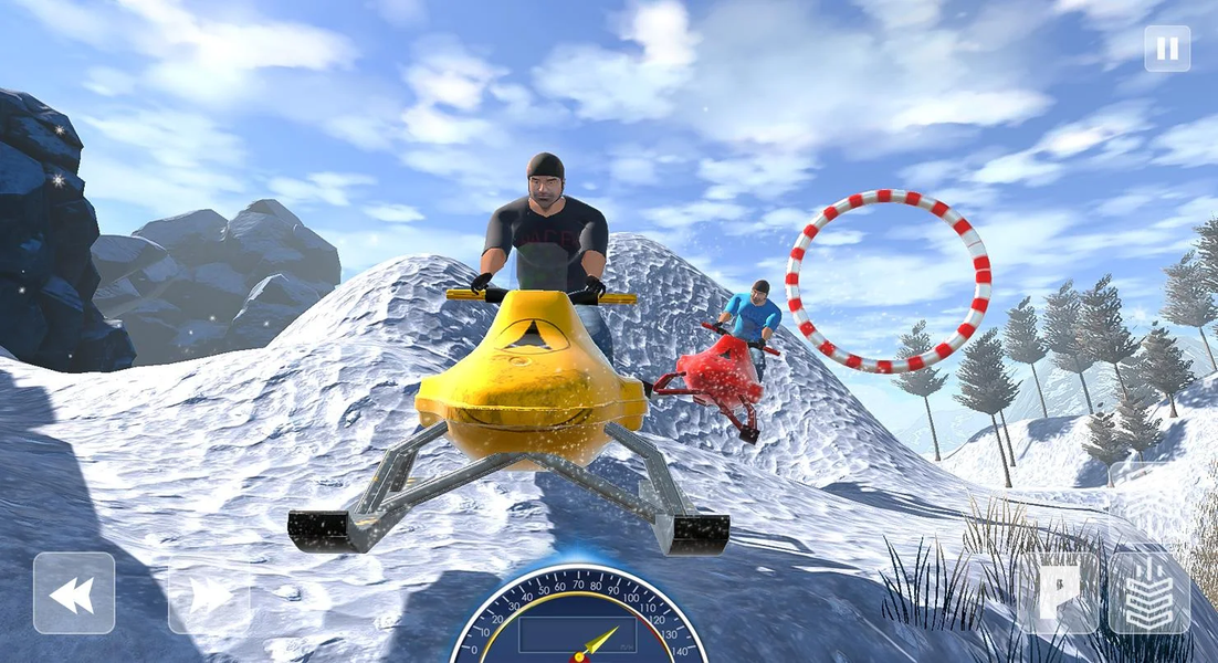 Snow Mountain Boat Bike Racing - Gameplay image of android game