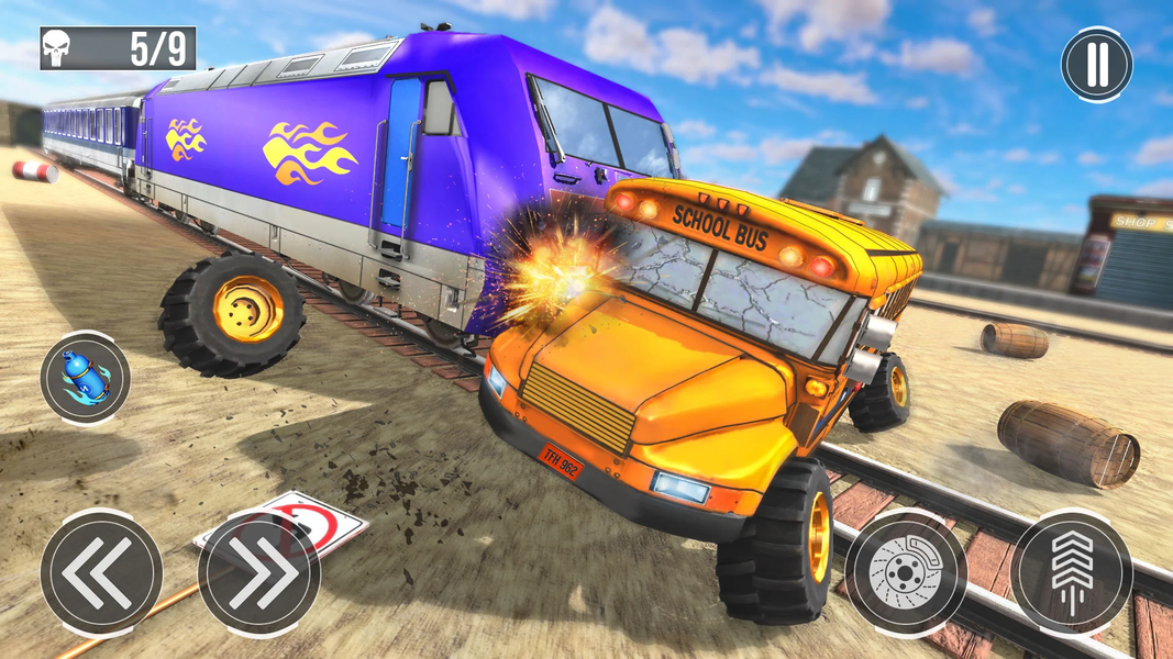 Train Derby Car Demolition Sim - Gameplay image of android game