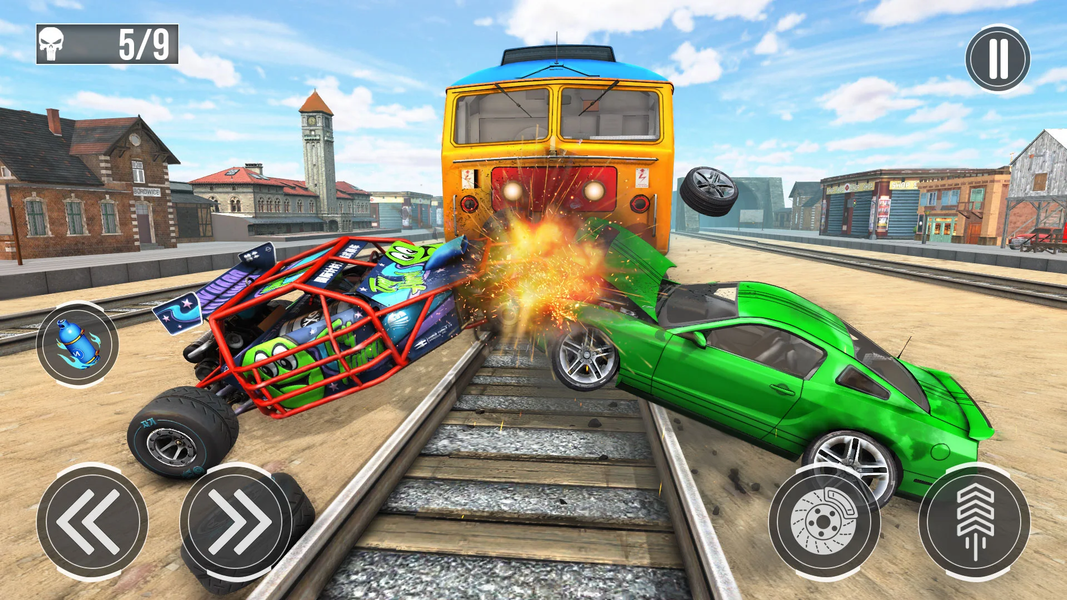 Train Derby Car Demolition Sim - Gameplay image of android game