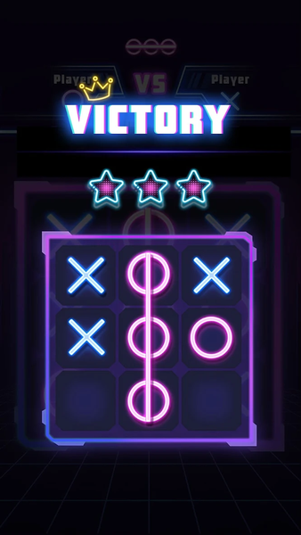 Tic Tac Toe 2 Player: XO Glow - Gameplay image of android game