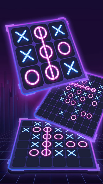 Tic Tac Toe 2 Player: XO Glow - Gameplay image of android game