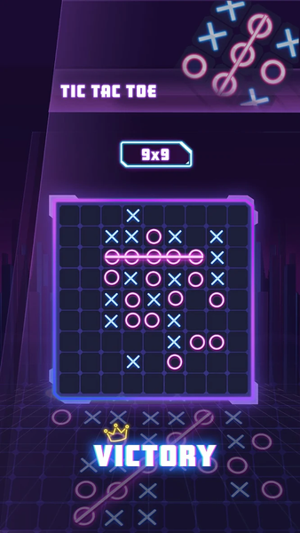 Tic Tac Toe 2 Player: XO Glow - Gameplay image of android game