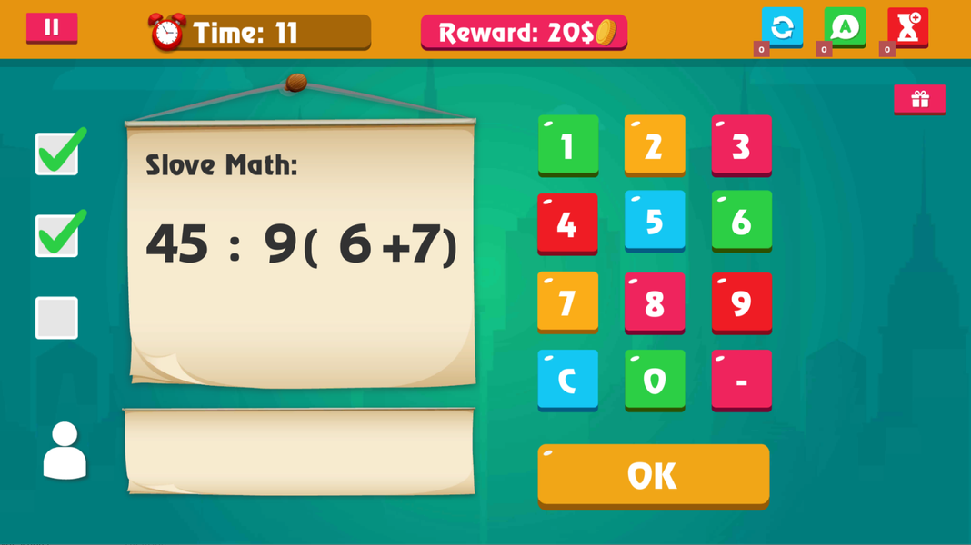 Mad Math City - Basic Math  & - Gameplay image of android game
