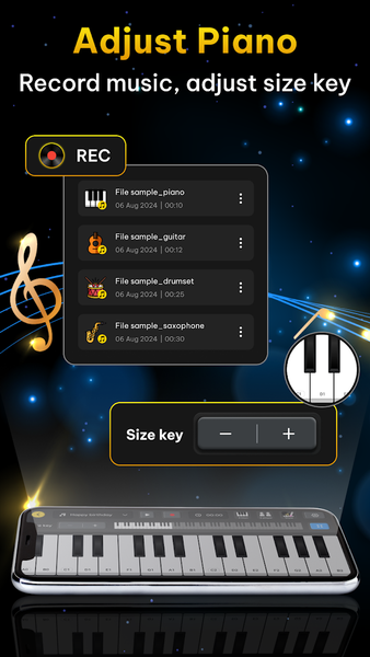 Piano Learn - Real Keyboard - عکس برنامه موبایلی اندروید