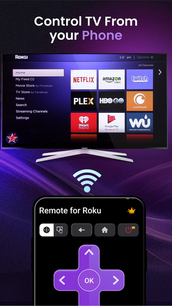 Remote Control for RokuTV - عکس برنامه موبایلی اندروید