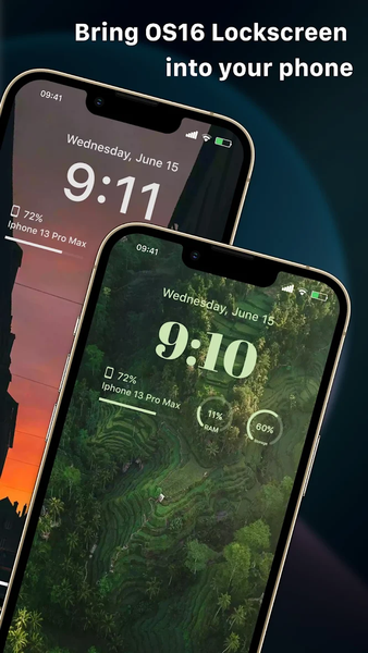 Lock Screen iOS 16 - Image screenshot of android app