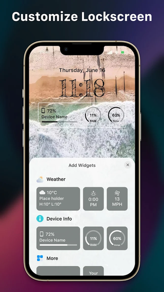 Lock Screen iOS ۱۶ - عکس برنامه موبایلی اندروید