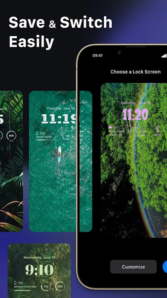 Lock Screen iOS ۱۶ - عکس برنامه موبایلی اندروید