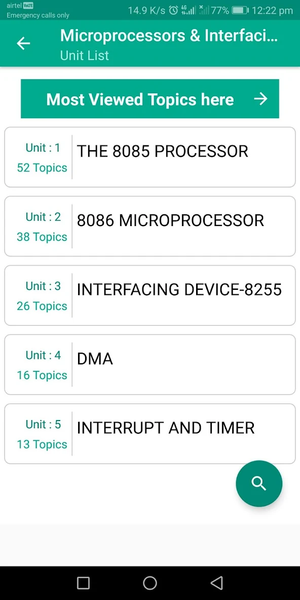 Microprocessors & Interfacing - Image screenshot of android app