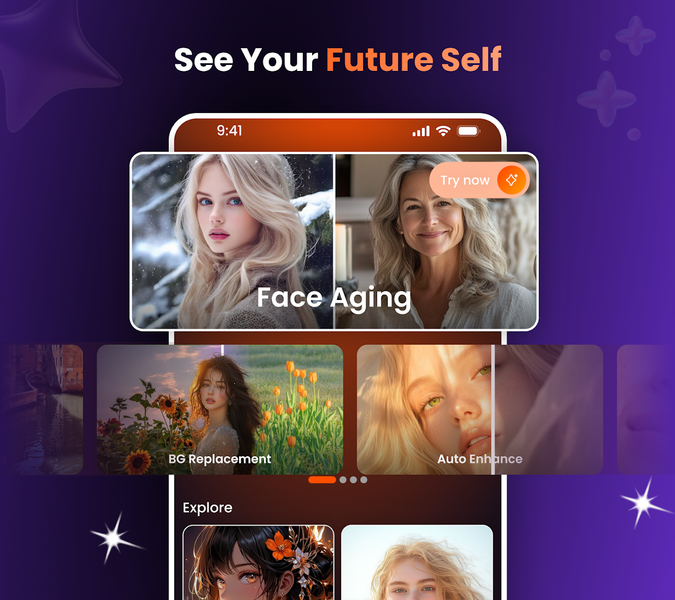 Face Aging - Age Calculator - عکس برنامه موبایلی اندروید