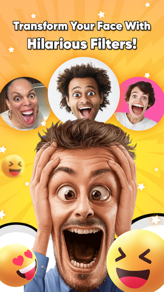 Funny Face Filters: bald, ugly - عکس برنامه موبایلی اندروید
