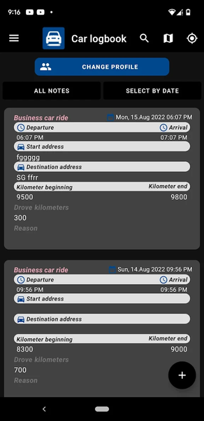 Car logbook App - Image screenshot of android app