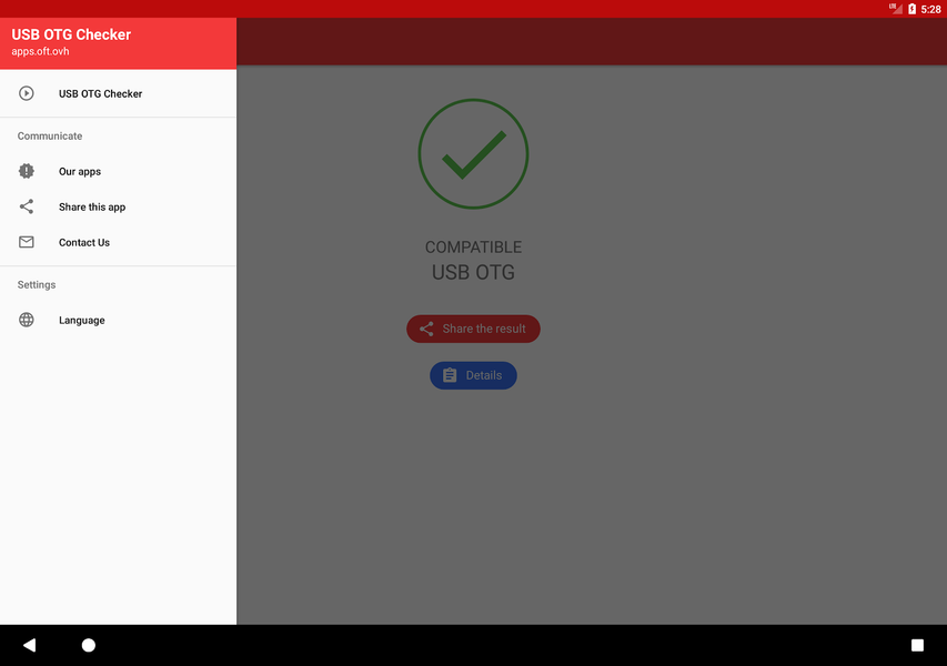 USB OTG Checker Compatible ? - Image screenshot of android app
