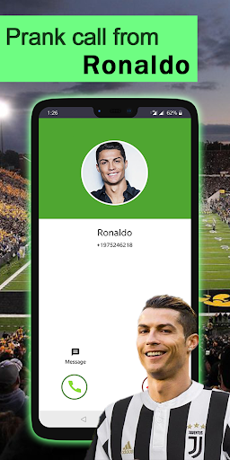 Prank call from Ronaldo - Image screenshot of android app