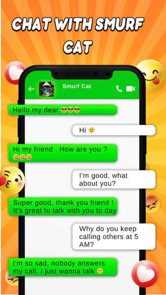 Smurf Cat Video Call & Chat - Image screenshot of android app