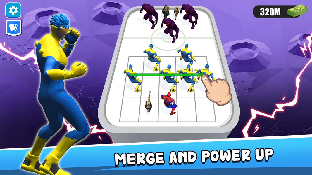 Merge Master: Superhero Fight - Gameplay image of android game