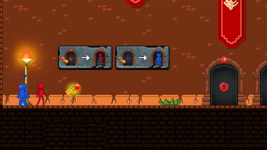 Red Stickman vs Blue Craftman - Gameplay image of android game