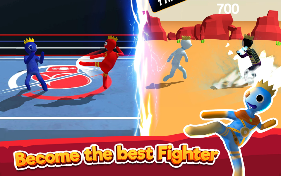 Rainbow Friends Kungfu Attack - Gameplay image of android game