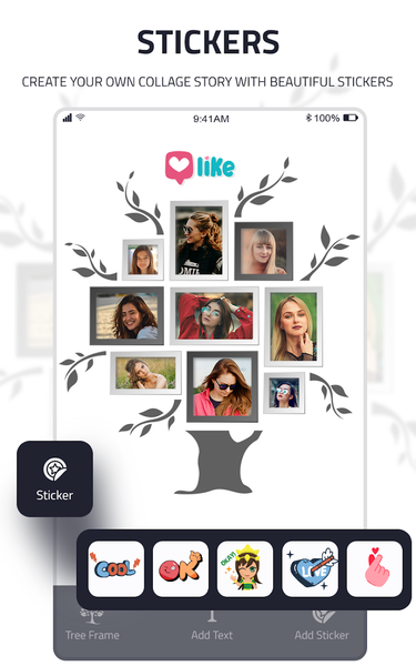 Family Photo Frame - Tree Grid - عکس برنامه موبایلی اندروید