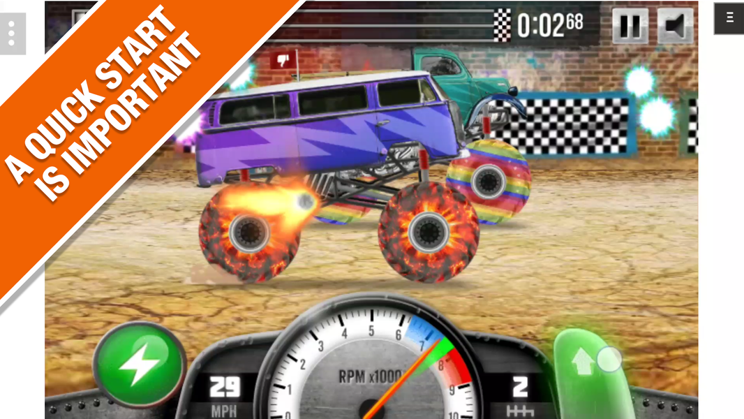 Racing Monster Trucks - Gameplay image of android game