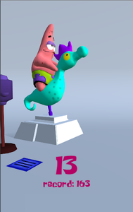 Patrick Star Riding A Seahorse