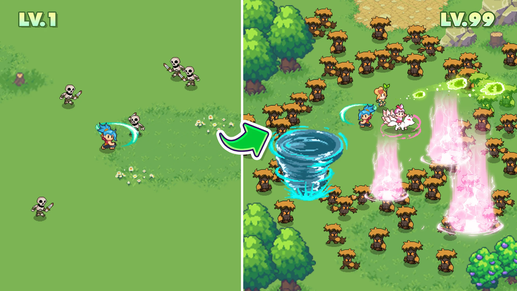 Guardian War: RPG Pixel Hero - Gameplay image of android game