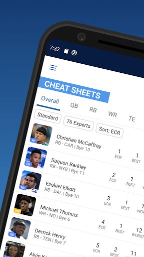 Fantasy Football Cheat Sheets - عکس برنامه موبایلی اندروید