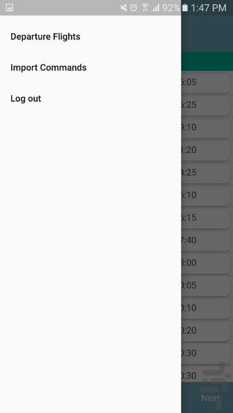 سیستم کنترل پذیرش مسافر فرانگر - Image screenshot of android app
