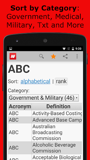 Acronym Finder - عکس برنامه موبایلی اندروید