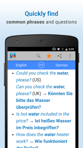 English-German Translation - عکس برنامه موبایلی اندروید