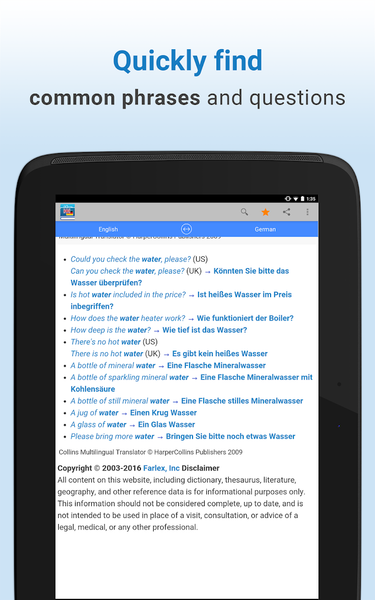 English-German Translation - عکس برنامه موبایلی اندروید