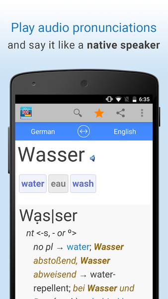 English-German Translation - عکس برنامه موبایلی اندروید