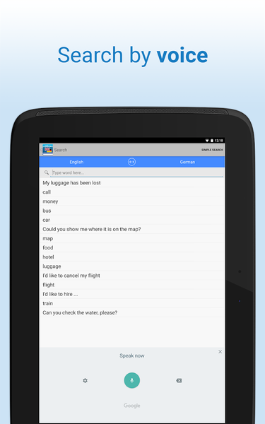 English-German Translation - عکس برنامه موبایلی اندروید