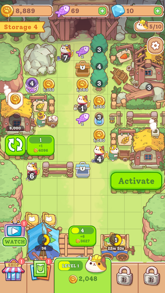 Farmer Cat: Idle Merger Tycoon - عکس بازی موبایلی اندروید