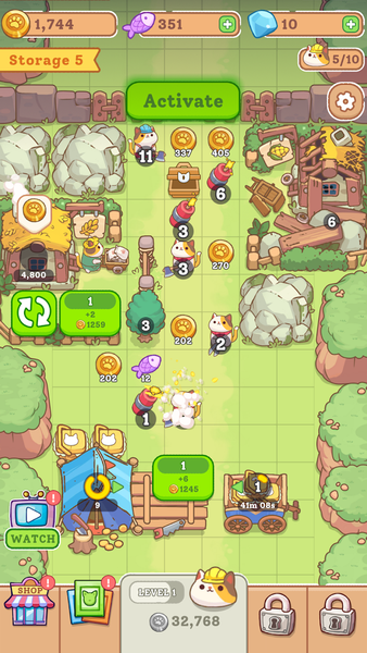 Farmer Cat: Idle Merger Tycoon - عکس بازی موبایلی اندروید