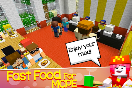 دانلود بازی Fast Food Restaurant Mod for Minecraft PE برای اندروید