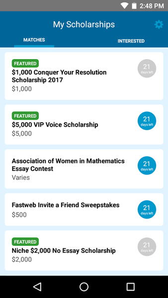 Fastweb College Scholarships - Image screenshot of android app