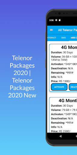 Telenor Packages 2022 - Image screenshot of android app