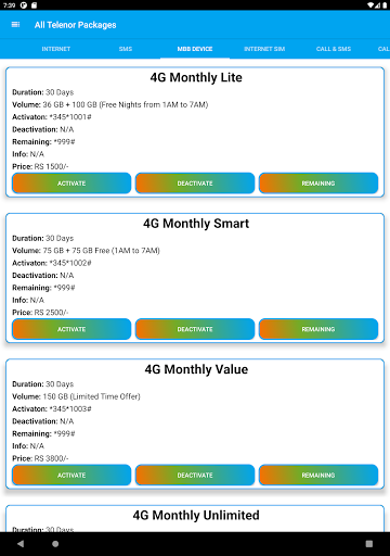 Telenor Packages 2022 - Image screenshot of android app