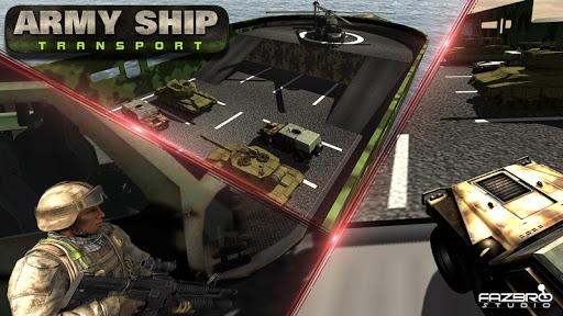 Army Transport Tank Ship Games - Gameplay image of android game